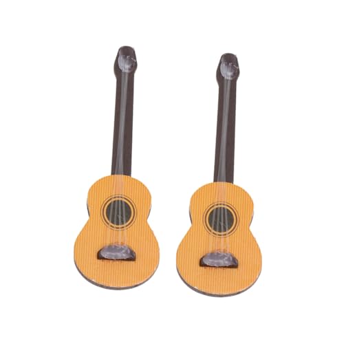 VICASKY 2 STK Mini-Gitarre holzspielzeug holzspielsachen Holzornament Geschenkeidee Gitarren-Geburtstagsdekorationen puppenhaus tapete Miniatur-Gitarrenfiguren Holzschmuck Hölzern von VICASKY