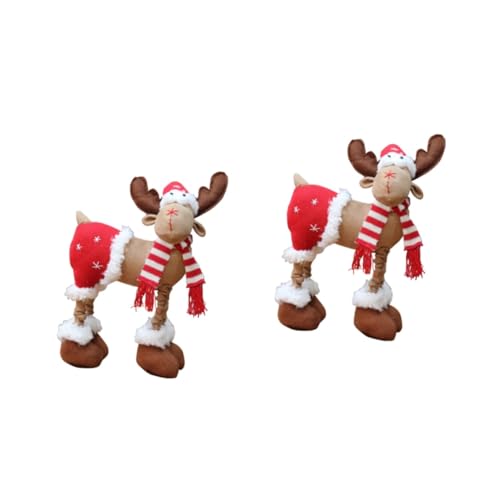 VICASKY 2 STK Plüschtiere Rentierfigur Weihnachtsplüschtier Hirsch-skulptur Urlaubs-actionfiguren Gefülltes Faultier Plüschtier Weihnachtsminiaturfiguren Spielzeug Plüschwürfe von VICASKY