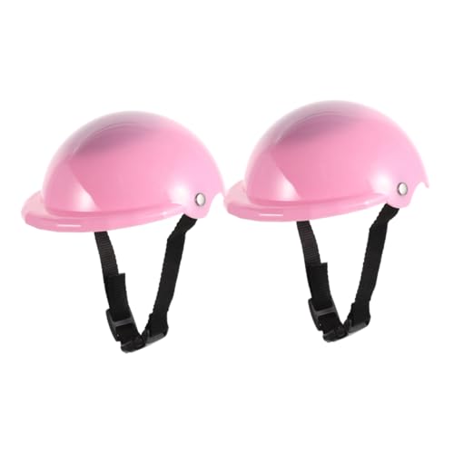 VICASKY 2 STK Puppenhelm Helm Für Roller 18-Zoll-Puppe 14-Zoll-puppenzubehör Ersatzhelm Scooter-helme Fahrradhelm Puppenzubehör Für 18 Zoll Plastik Rosa von VICASKY