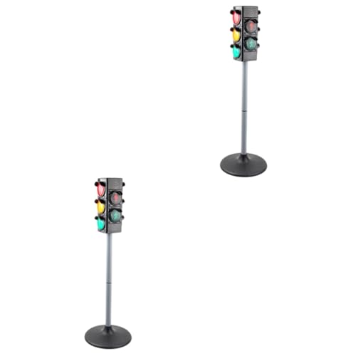 VICASKY 2 STK Simulierte Ampel Signal Ampelmodell Mini-Bremslichtlampe Rollenspiel Ampel Spielzeuge ampelschirm spielzeugampel Ampelspielzeug Ampel-Modellspielzeug Plastik Black von VICASKY