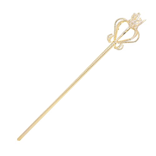 VICASKY 2 STK aus Strass - Feenprinzessin-Engelstäbchen Krone Zauberstab Feenparty- Fairy Wand Wedding-Wands Spielzeug Requisite Feenstab Feenkeule Kupfer Golden von VICASKY