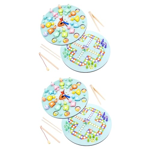 VICASKY 2 Sätze Angelspielzeug Für Kinder Kinderspielzeug Spielzeuge Angelspielzeug Für Kleinkinder 1-3 Angelspiele Für Kinder 3-5 Spiele Für Kleinkinder 1-3 Schnürbrett Babyspiele Hölzern von VICASKY