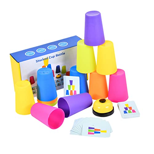 VICASKY 2 Sätze Battle-Cup-Spiel Stapelspielzeug für Kleinkinder Stapelspiel für Kinder interaktives Spielzeug geschicklichkeitsspiele für Kinder Stapelspielzeug aus Kunststoff Papier von VICASKY