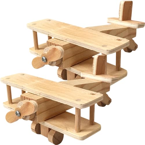 VICASKY 2 Sätze DIY Holzpferd Auto Rätsel Modellflugzeug Puzzles Kinderspielzeug Handpuzzle Kinderspiele Baggerspielzeug Kleinkinder Junge Stielspielzeug Puzzlematte von VICASKY