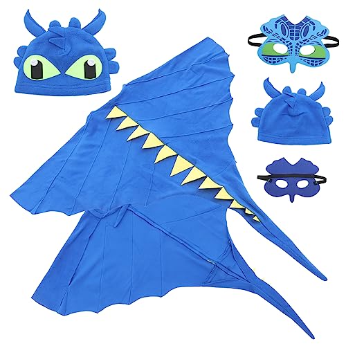 VICASKY 2 Sätze Dinosaurier-umhang Drachen-umhang Für Kleinkinder Dekoratives Dinosaurierkleid Cosplay-Halloween-kostüm Aufblasbares Babykostüm -Outfits Outdoor-dekor Blue Stoff von VICASKY