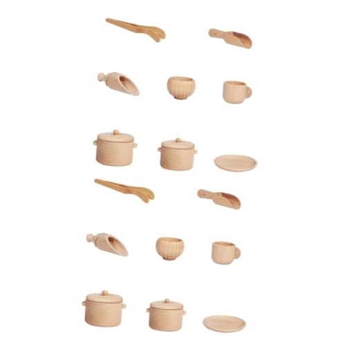 VICASKY 2 Sätze Holz Geschirr Set Schneidespielzeug für die Küche Kinder Kochen Spielzeug Kitchen Set for küchenspielzeug für Kinder Spielzeuge Besteck Spielhaus-Tool Kinderspielzeug von VICASKY