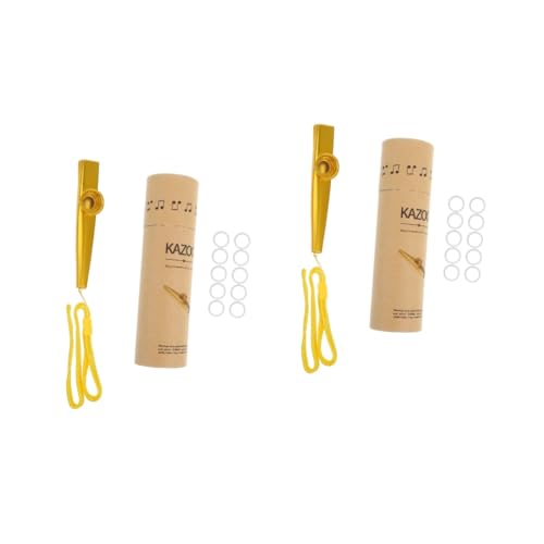 VICASKY 2 Sätze Kazoo-Set Kazoo für Anfänger Kazoos mit Lanyards Kazoo für Kinder Kazoo-Flötenmembran Kazoos für Anfänger Kazoo-Trompete Kazoos für den Anfang Kazoo üben Aluminiumlegierung von VICASKY