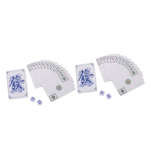 VICASKY 2 Sätze Mahjong-Poker Reise-Mahjong-Karten Mahjong-kartenspielzeug Mahjong-Spielzeug Spielsachen Für Mahjong-Karten Pokerkarten Miniatur-Mahjong-kartenbausatz Mahjong-kit Papier von VICASKY