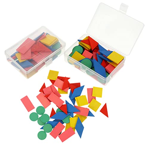 VICASKY 2 Sätze Mathe-Puzzle-Lehrmittel dreieckiger gehirn Training Viereck geburtstagsmitgebsl zappeln Rätsel Holzformpuzzle pädagogisches Formpuzzle hölzern von VICASKY