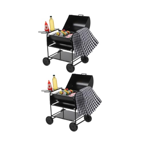 VICASKY 2 Sätze Miniatur Grillmodell Schwarz Metall Miniaturgrill Für Puppenhaus Detailliertes Outdoor BBQ Realistisches Küchenzubehör Für Rollenspiele VICASKY 2 Sätze Miniatur Grillmodell Schwarz Metall Miniaturgrill Für Puppenhaus Detailliertes Outdoor BBQ Realistisches Küchenzubehör Für Rollenspiele von VICASKY