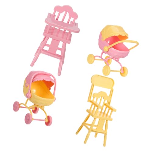 VICASKY 2 Sätze Realistischer Mini Kinderwagen und Hochstuhl aus Abs Detailgetreu Leicht und Kompakt für Puppenhaus Dekoration und Spielspaß VICASKY 2 Sätze Realistischer Mini Kinderwagen und Hochstuhl aus Abs Detailgetreu Leicht und Kompakt für Puppenhaus Dekoration und Spielspaß von VICASKY