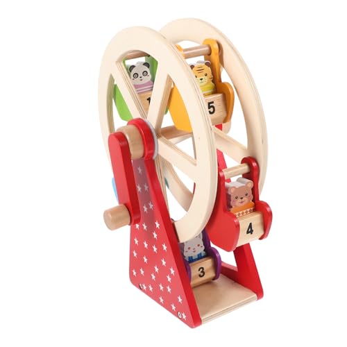 VICASKY 2 Sätze Riesenrad aus Holz Cartoon rotiert Riesenrad Spielzeug für Kinder interaktive Spiele holzspielzeug Puzzlematte Rätsel lustiges Kinderspielzeug manuell rotierendes Spielzeug von VICASKY