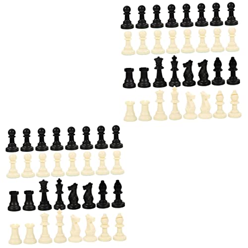 VICASKY 2 Sätze Schachfiguren Schach Ersatz Schachbrett Schach Denksport-Spiel Schachuhr Klassisches Schach Schachbrett Zubehör Schach Für Brettspiel Chinesisches Schach Plastik von VICASKY