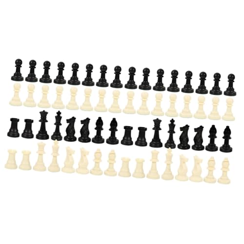 VICASKY 2 Sätze Schachfiguren Schach Ersatz Schachuhr Denksport-Spiel Schach für Brettspiel Schach zubehör chess pieces schachspiele Brettspiele Bauern Schachbrett zubehör Plastik von VICASKY