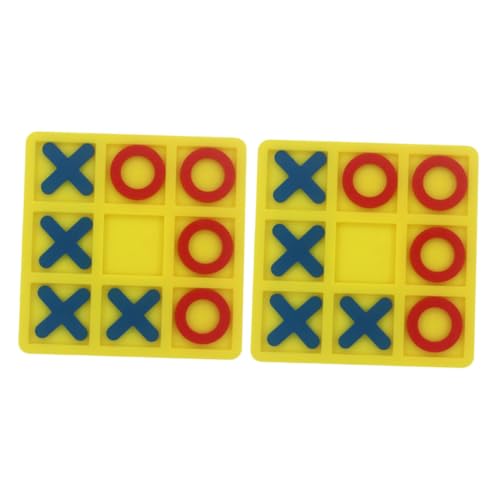 VICASKY 2 Sätze Xo Schach Bildungsspielzeug Schachspielzeug Für Pädagogisches Spiele Kinderspielzeug Schachbrett Schach-brettspiel- Abs Yellow von VICASKY