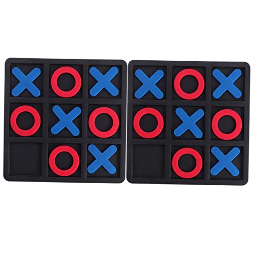 VICASKY 2 Sätze Xo Schach Spiele Interaktives Puzzlespiel- Pädagogisches Brettspiel Schachspielspielzeug Schach Lernspielzeug Pädagogisches PVC Black von VICASKY