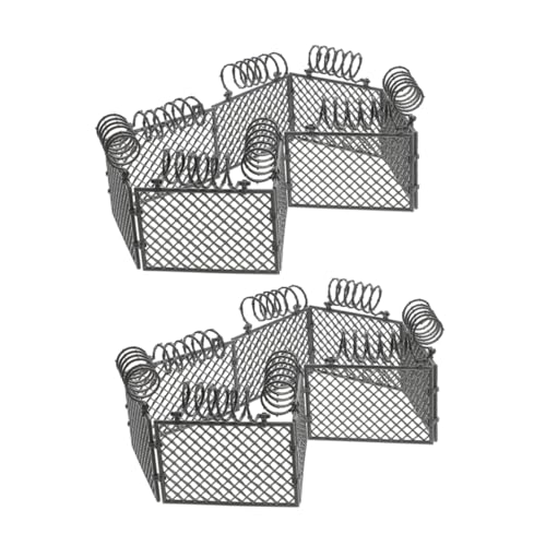 VICASKY 2 Sätze Zubehör für Schutznetz-Bausteine Zaun Bauklötze Zubehör Zubehör für Bastler Mini-Sicherheitsgeländer Spielzeugzäune aus Kunststoff Abs Grey von VICASKY