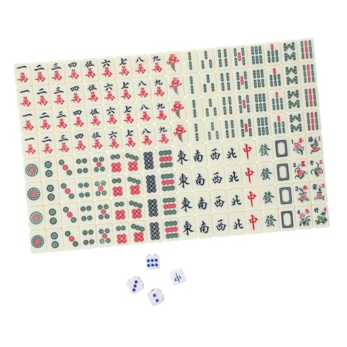 VICASKY 2 Sätze tragbares Mahjong Mini-Würfel Chinesische Version Mahjong Reise-Mahjong majhong brettspiel Mahjong brettspiel Schachbrett Reisespielzubehör Reisespiel-Requisiten Kunstleder von VICASKY