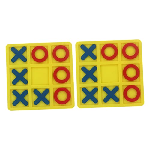 VICASKY 2 Sätze xo Schach interaktives Interactive Toys Family Games Lernspielzeug Kinderspielzeug Schachbrett Schach-Brettspiel- lustiges Schachspiel Abs Yellow von VICASKY