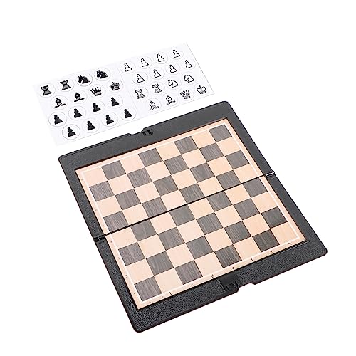 VICASKY 2 Satz Internationales Schach Kette Magnete Spiele Schachbrett Faltschach Reiseschach Partyschach Kinderspielzeug Spielbrett Magnetisches Schach Bildungsspielzeug Plastik Black von VICASKY