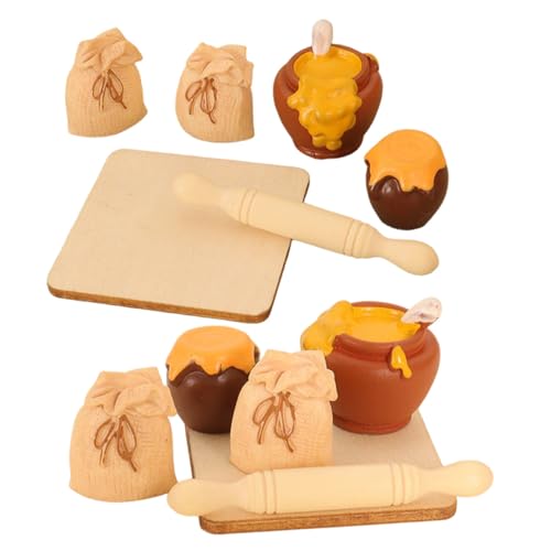 VICASKY 2 Satz Miniatur Küchenzubehör für Puppenhaus Spielset mit Nudelholz Honigglas und Mehltüte Realistische Backzubehör für DIY Szenenbau und Kreative Spielideen VICASKY 2 Satz Miniatur Küchenzubehör für Puppenhaus Spielset mit Nudelholz Honigglas und Mehltüte Realistische Backzubehör für DIY Szenenbau und Kreative Spielideen von VICASKY