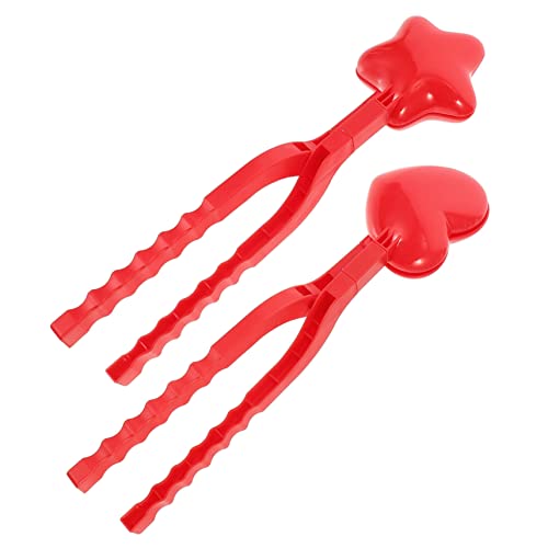 VICASKY 2 Satz Schneeballform lustiger Schneeballclip kreative Schneeballklemme Schneeballschlachtform schneeballzange schneeballmacher Schneeballzubehör Schneeballversorgung Plastik rot von VICASKY