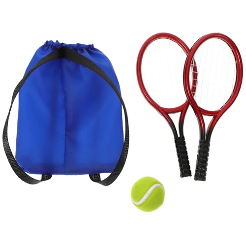 VICASKY 2 Sets Mini Tennisschläger Set Tennisschläger Miniaturen Puppe Badminton Tasche Badminton Schläger Tasche Wohnaccessoires Tennisschläger Für Dekoration Werkzeug von VICASKY