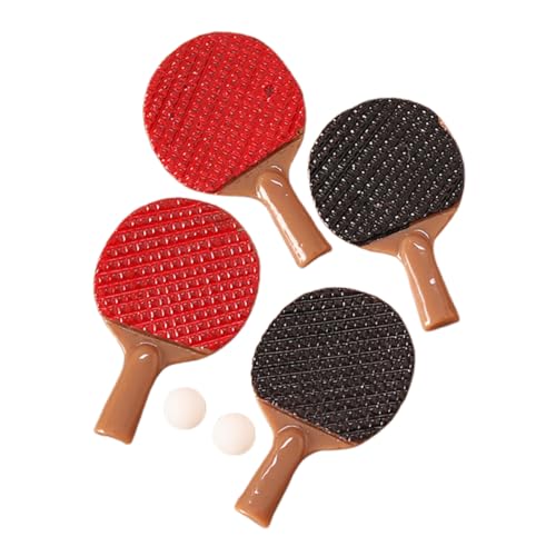 VICASKY 2 Sets Mini-Tischtennis-Set Für Puppenhaus, Maßstab 1:12, Schläger Und Bälle, Mini- -sportornamente Für Miniatur-hausdekorationen von VICASKY