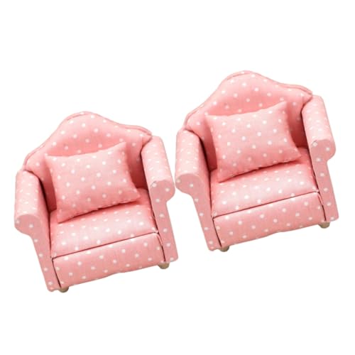 VICASKY 2 Sets Miniatur Puppenhaus Sofa Mit Kissen Mini Couch Für Puppenstuben Ideales Wohnaccessoire Für Miniatur Und Kreative Spielwelten von VICASKY