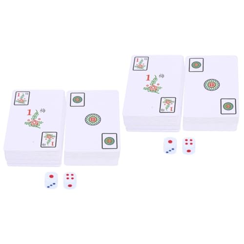 VICASKY 2 Sets Reise Mahjong Fliesen PVC Mahjong Karten Set Mahjong Karten Spielzeug Mahjong Karten Spielzeug Mahjong Kartenspiel Mahjong Karte Reise Spielzeug Interessantes von VICASKY