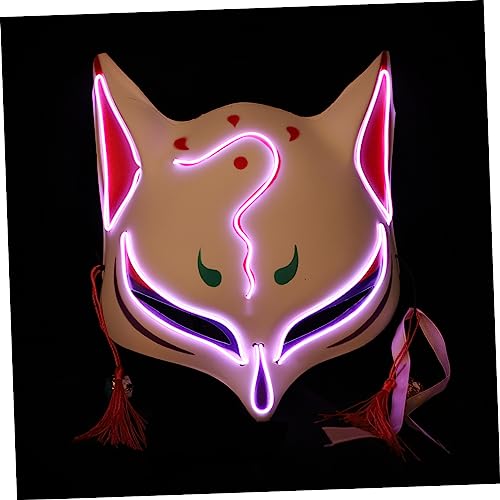 VICASKY 2 Stk Fuchs Glow Maske Kindermaske Halloween-Kostümmasken Horrormaske halloween merch halloween costume Outfit kleidung Karnevalsnachtmaske kreative Karnevalsmaske Plastik Violett von VICASKY