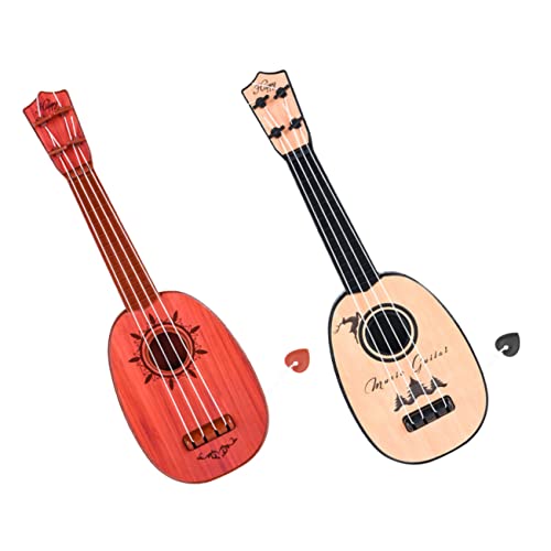 VICASKY 2 Stück Gitarrenspielzeug Musikspielzeug Instrumente Mini Gitarre Kinderspielzeug B Mini Ukulele Kleines Ukulele Musikinstrument Für Gitarrenmodell von VICASKY