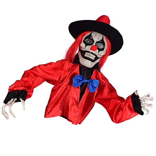 VICASKY 2 Stück Halloween Dekoration Spukhaus Dekoration Halloween Zirkus Clown Groundbreaker Halloween Pfähle Halloween Zombie Pflanze Halloween Skelett Pfähle Stoff Rot von VICASKY