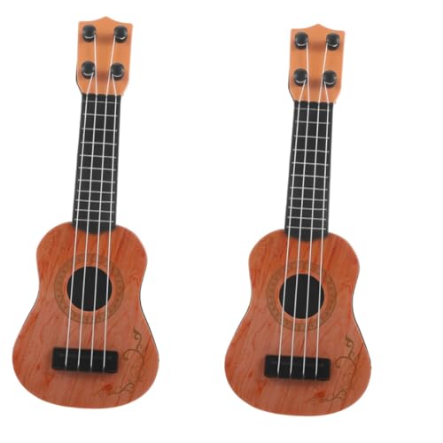 VICASKY 2 Stück Kindergitarrenspielzeug Musikalisches Lernspielzeug Puppenhaus Gitarrenstütze Kinderspielzeug Ukulele Kindermusikspielzeug Ukulele Musikspielzeug Kindergitarrenspielzeug von VICASKY