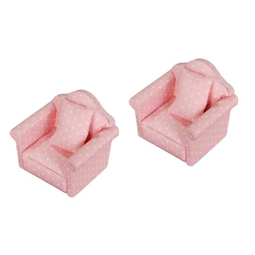 VICASKY 2 Stück Mini Sofa Spielhaus Möbelzubehör Schreibtisch Ornament Sofa Modell Miniatur Sofa Kinderspielzeug Spielhaus Zubehör Spielhaus Sofa Kinderspielzeug Mini Holzsofa von VICASKY