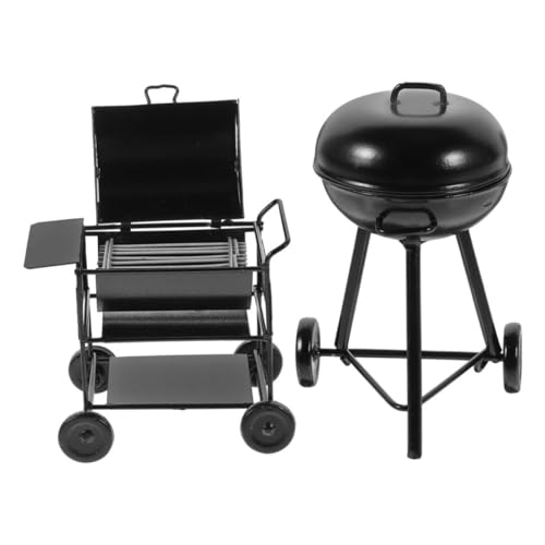 VICASKY 2 Stück Miniatur BBQ Grill Teilig Handgefertigt aus Schwarzem Vintage Stil Kompakt und Leicht für Puppenhaus Deko und Kreative Spielszene Pädagogisches Küchenmodell VICASKY 2 Stück Miniatur BBQ Grill Teilig Handgefertigt aus Schwarzem Vintage Stil Kompakt und Leicht für Puppenhaus Deko und Kreative Spielszene Pädagogisches Küchenmodell von VICASKY