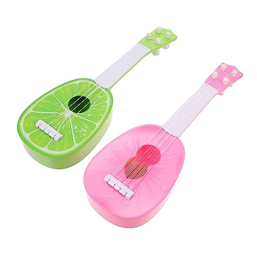 VICASKY 2 Stück Saiten Mini Gitarrenspielzeug Musikinstrumente Gitarren Für Gitarrenmodelle Mini Ukulelen Gespielte Ukulelen Kinderspielzeug Anfängerinstrumente Kunststoff Grün von VICASKY