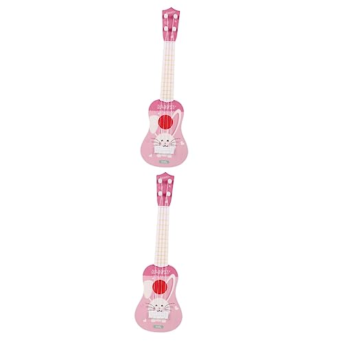 VICASKY 2 Stück Saiten Ukulele Für Kinder Gitarrenmodell Mini-gitarrenspielzeug Musikspielzeug Für Kinder Musikinstrumentenmodell Musikalisches Spielzeug Anfängerinstrument Plastik Rosa von VICASKY