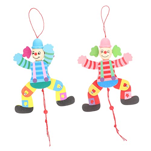 VICASKY 2 Stück Schnur Zuglinie Clown Spielzeug Hand Clown Puppe Kinder Marionette Spielzeug Puppenspiel Marionette Puppen Für Kinder Marionette Puppe Clown Marionetten Puppenspielzeug von VICASKY