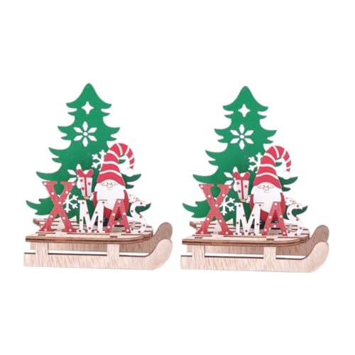 VICASKY 2 Stück Weihnachtsschmuck Weihnachtsschlitten Dekoration DIY Puzzle Weihnachts Tischdekoration Krippen Ornamente Kinder Puzzle Weihnachtsmann Tischdekoration Schlitten von VICASKY