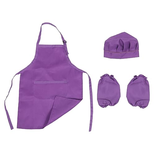 VICASKY 2-Teiliges Set Handschelle zum Kochen für Kinder Kinderschürze kinderkochmütze Paint igelkostümkinder Kinderanzug Kindermütze Kinderkoch-Spielset Kinder Kochen Ärmel von VICASKY