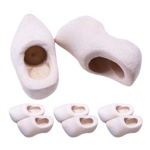 VICASKY Fingerschuhe Mini Schuhe Mini Fingerschuhe 20 Paare Mini Holzschuhe Miniatur Holzschuhe Blanko Holzschuhe Mini Haus Miniatur Puppenschuhe von VICASKY