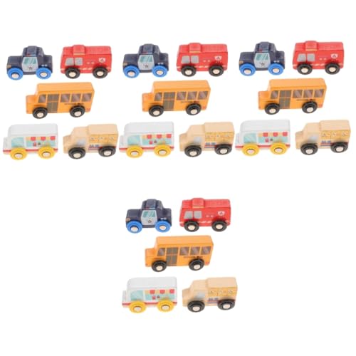 VICASKY 20 STK Szenenauto aus Holz Autospielzeug für Kinder Spielzeug für Kinderfahrzeuge Kinder holzspielzeug Party für Kinder Mini-Automodelle aus Holz Kinder Spielzeugauto von VICASKY