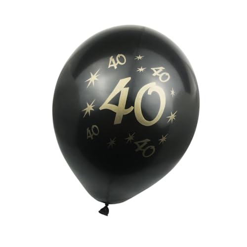 VICASKY 20 Stück 40 40 Latexballons 40 Geburtstag Partyzubehör Zahlenballon Brief Partyballon Nummer 40 Luftballons 40 Jahre Alter Geburtstagsballon Schwarzgoldene Luftballons Digitale von VICASKY