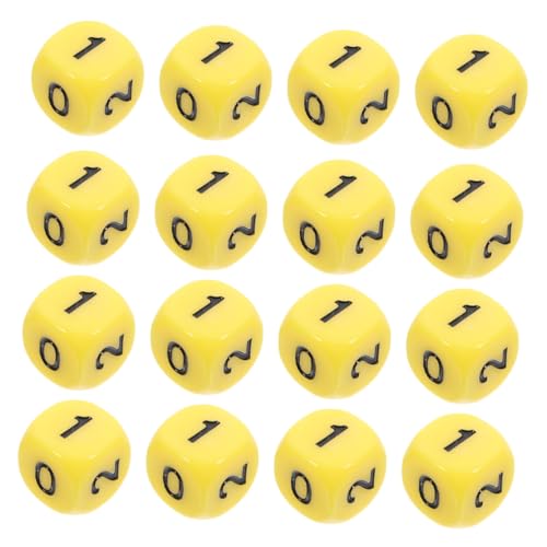 VICASKY 20 Stück 6 Lehrfahrradwürfel Tischwürfel Spielwürfel Stapelwürfel Brettwürfel Partywürfel Lehrerwürfel Buchstabenwürfel Spielewürfel Miniwürfel Pfund Würfel Gelbes Acryl von VICASKY