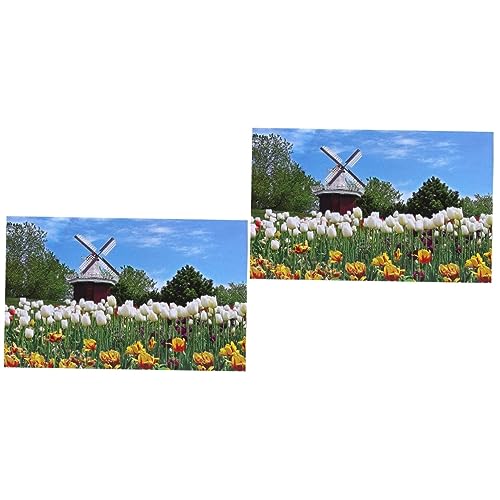 VICASKY 2000 Teile 1 Erwachsene Puzzle Papierpuzzle Landschaft Modernes Tulpenpuzzle Windmühle Erwachsenenpuzzle Lernpuzzle von VICASKY