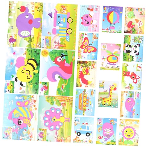 VICASKY 20Er Packung Mosaikaufkleberkunst für basteln für bastelmaterial für Toys for spielzeuge kinderspielzeug DIY-Sticker-Kit Mosaik-Aufkleber-Kunst von VICASKY