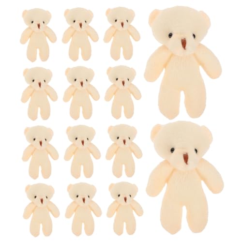 VICASKY 20St Mini-Bär klein tragen ausgestopfte Tiere Little Bear Bärenpuppe Mini Bär Ornament Tragbarer Bärenanhänger dekoratives Bärendekor tragbare Bärenfiguren Stoff Beige von VICASKY