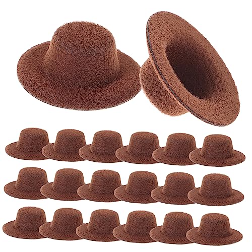 VICASKY 20St Mini-Hut Kinderkleider kinderkleidung Puppenhut kinderkostüme Toys for Kappe Hüte Mini-Puppen kleine Jazzhütchen Puppe verkleiden Sich Kostüm Stoff Brown von VICASKY