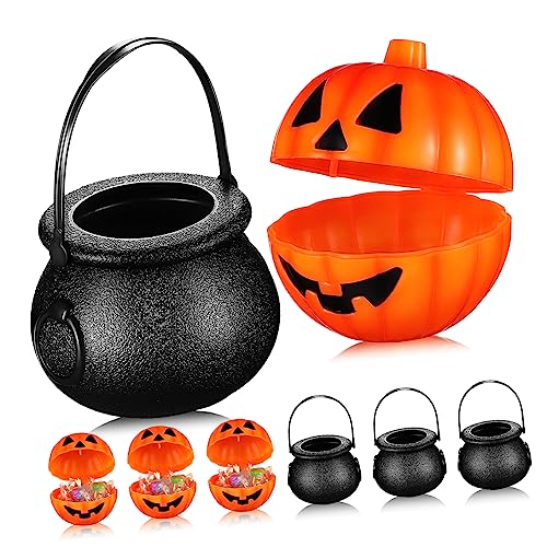 VICASKY 20st Süßigkeiten Eimer Süßes Oder Saures Korb Halloween-geschenkboxen Halloween-süßigkeiten-eimer Kürbis-süßigkeiten-eimer Halloween-süßigkeiten-boxen Kürbisglas Bonbontopf Plastik von VICASKY